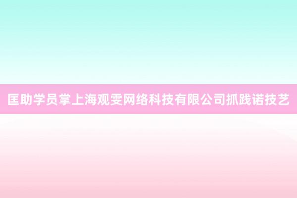 匡助学员掌上海观雯网络科技有限公司抓践诺技艺